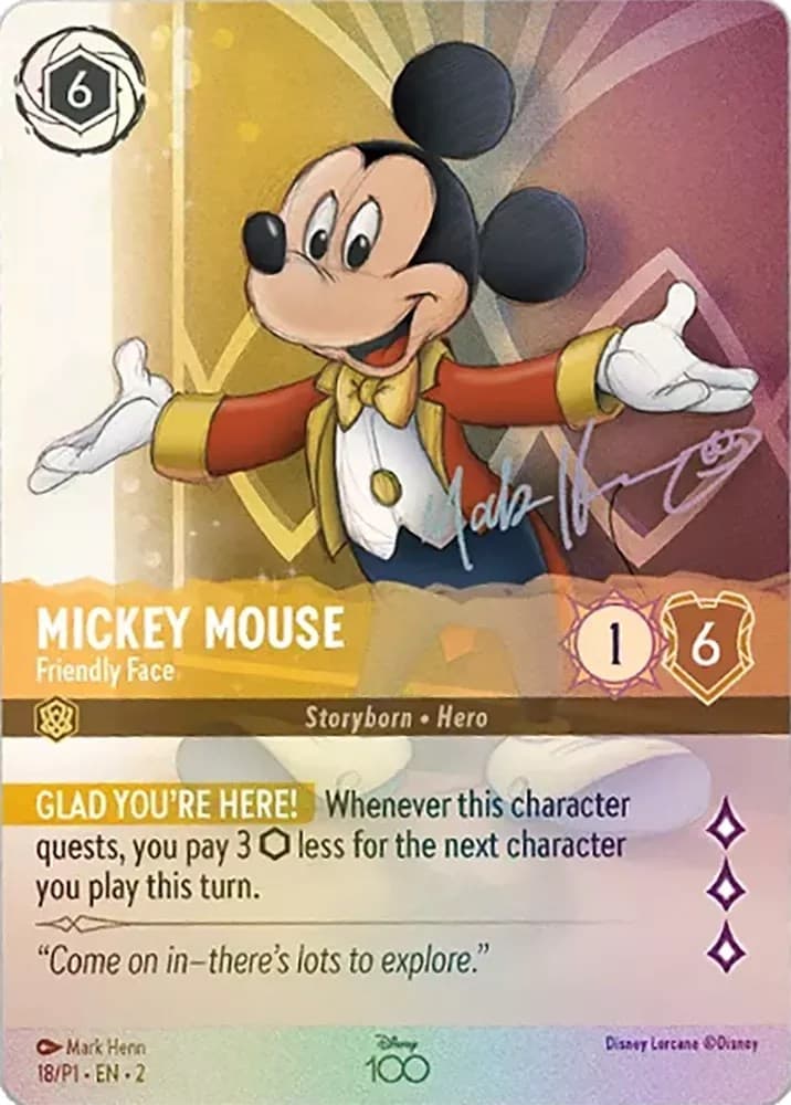 Mickey Mouse - Friendly Face (Alternate Art) — Disney100 Promos card