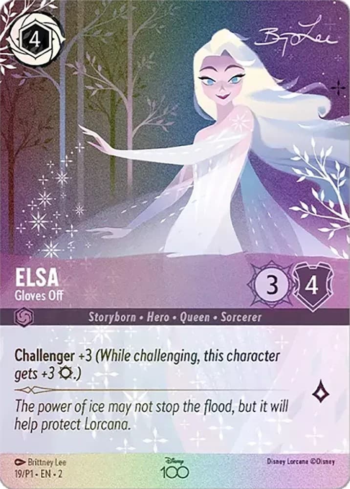 Elsa - Gloves Off (Alternate Art) — Disney100 Promos card