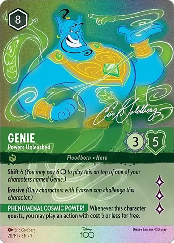 Genie - Powers Unleashed (Alternate Art) — Disney100 Promos card