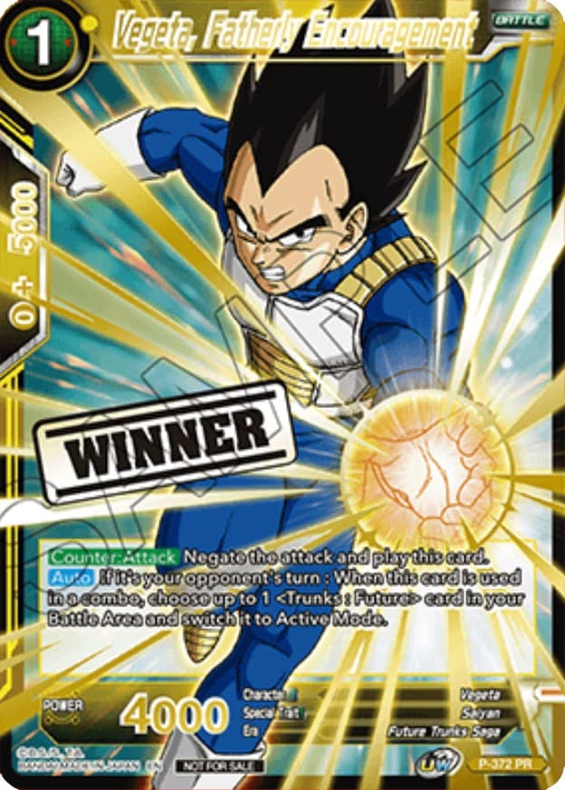 Vegeta, Fatherly Encouragement (Store Championship Winner Card 2023) — Tournament Promotion Cards card