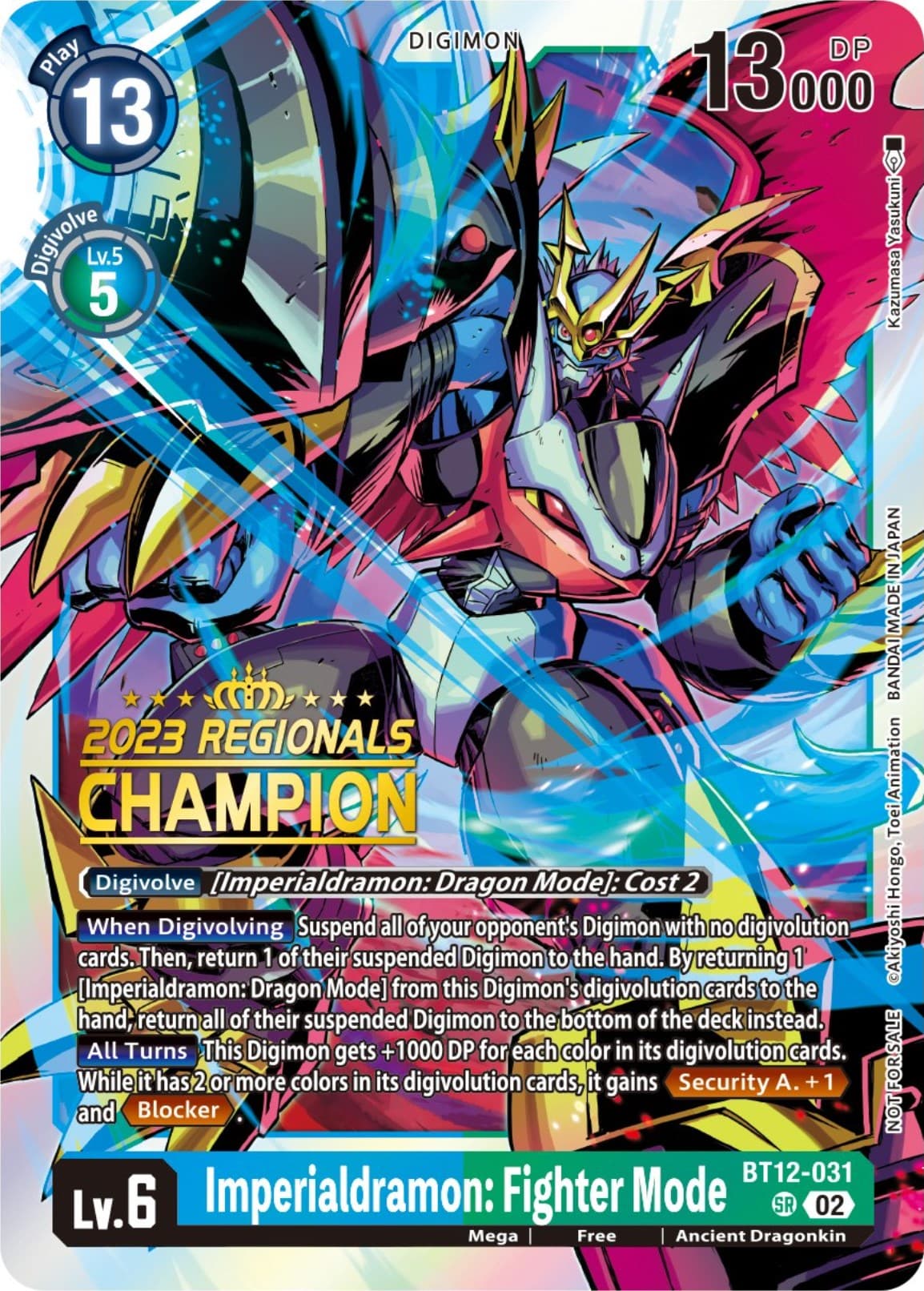 Imperialdramon: Fighter Mode (2023 Regionals Champion) — Across Time card