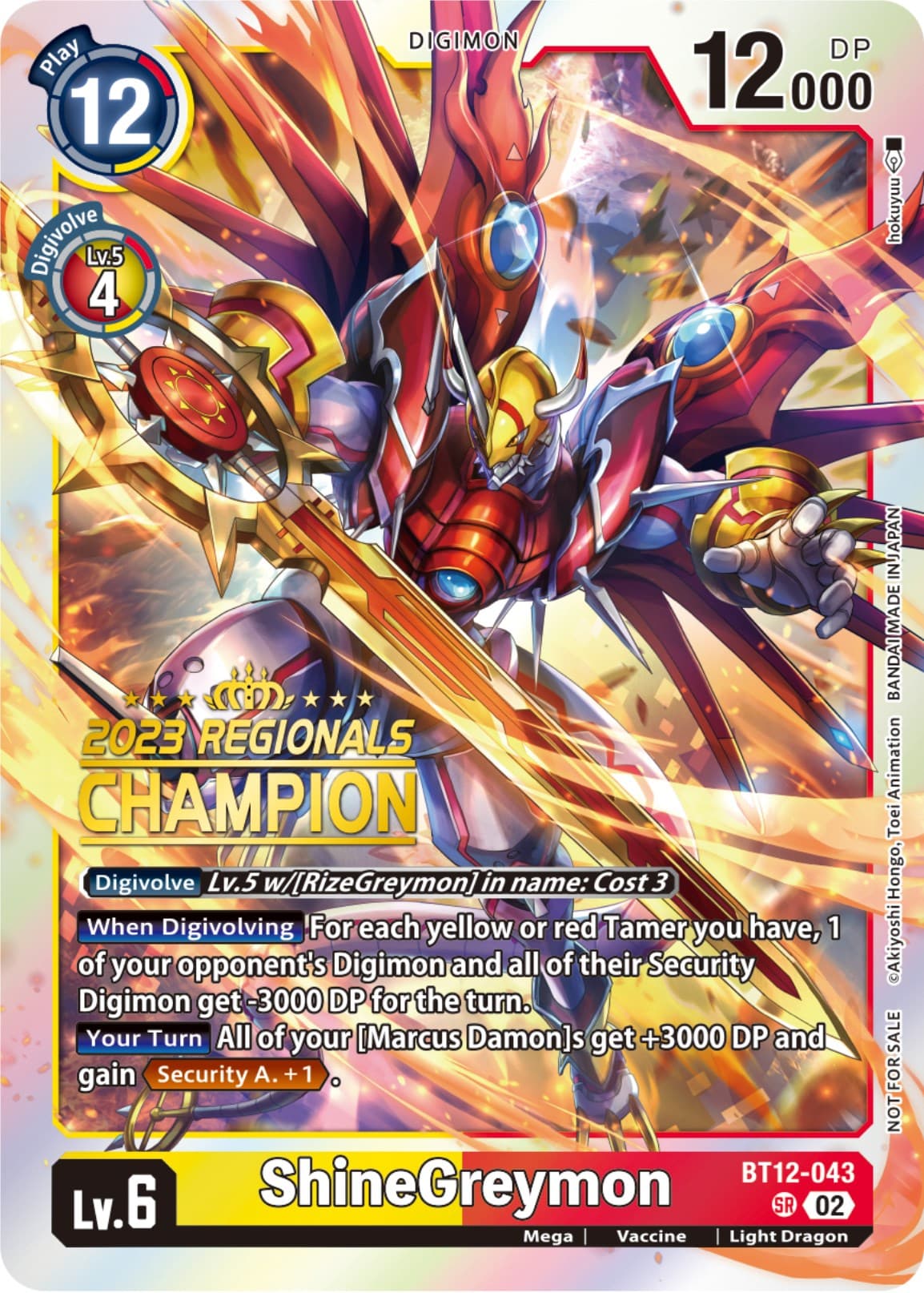 ShineGreymon (2023 Regionals Champion) — Across Time card