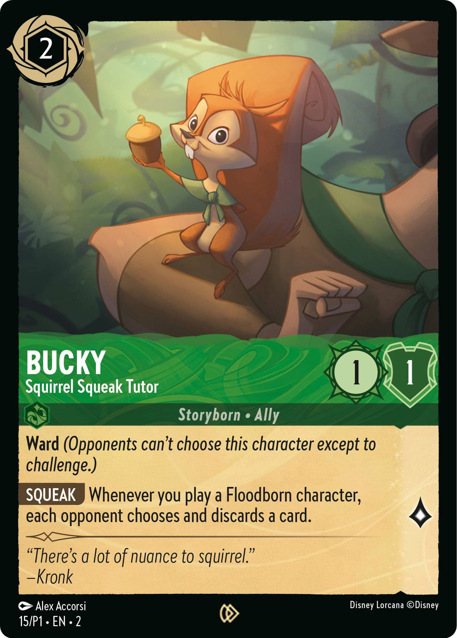 Bucky - Squirrel Squeak Tutor — Disney Lorcana Promo Cards card