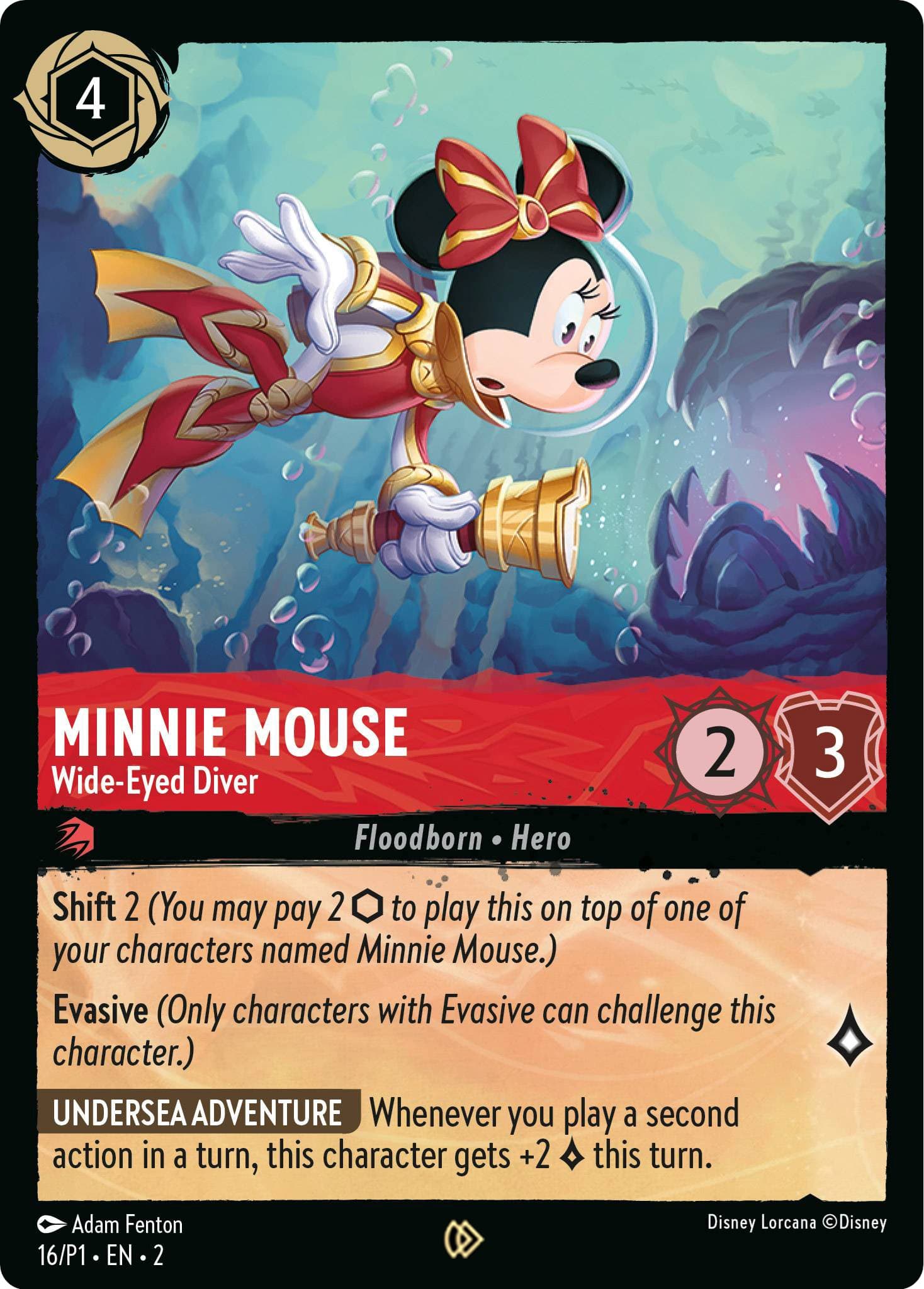 Minnie Mouse - Wide-Eyed Diver — Disney Lorcana Promo Cards card