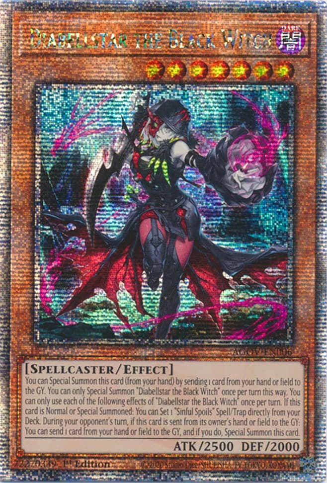 Diabellstar the Black Witch (Quarter Century Secret Rare) — Age of Overlord card
