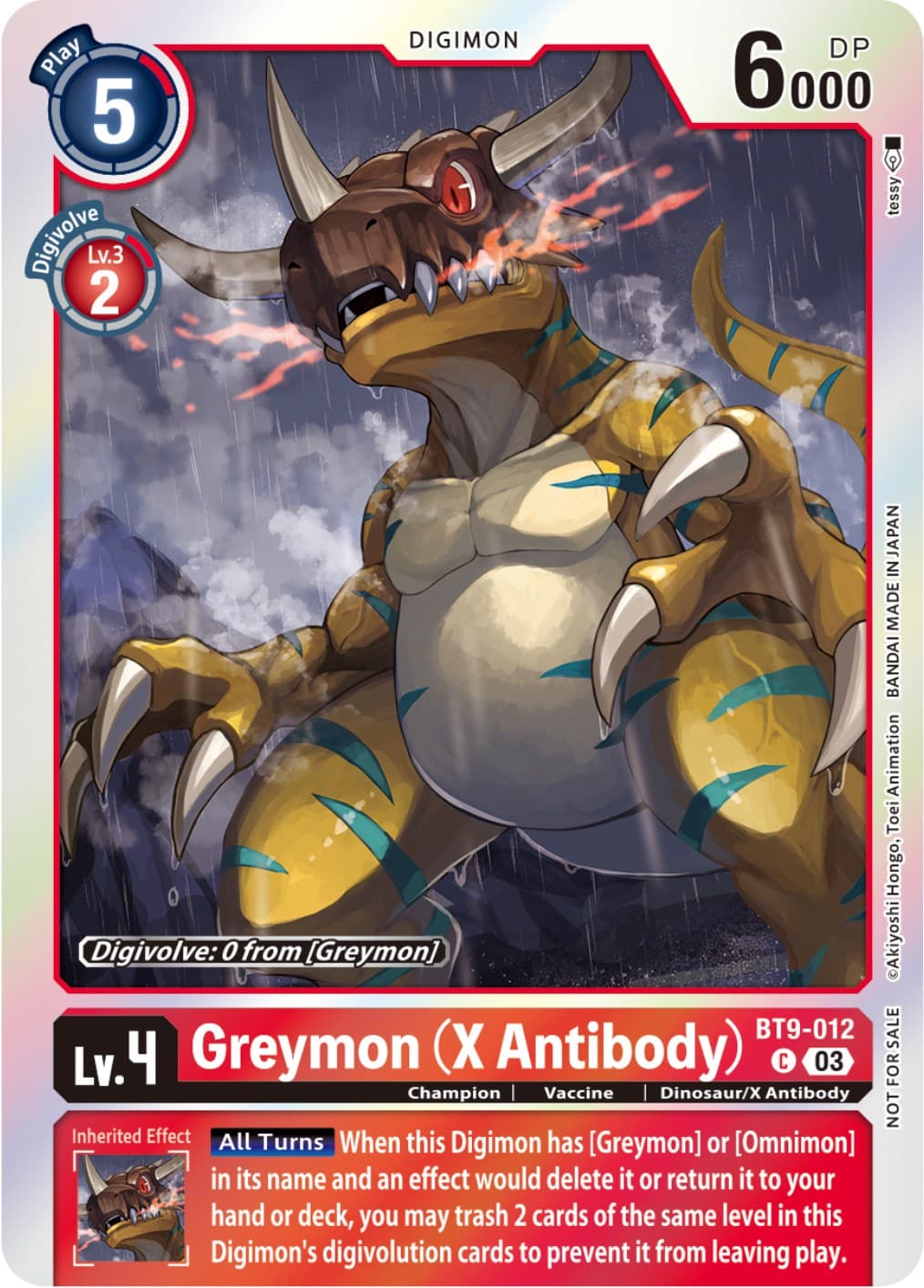 Greymon (X Antibody) (Blast Ace Pre-Release Winner) — X Record card