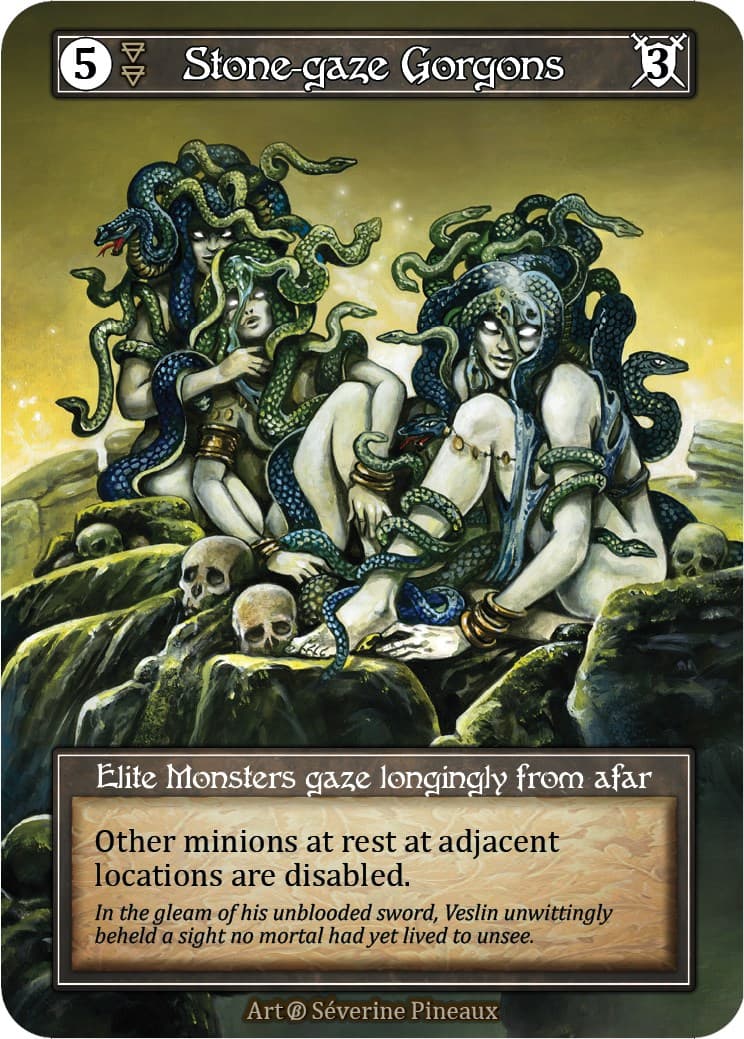 Stone-gaze Gorgons (Foil) — Beta card