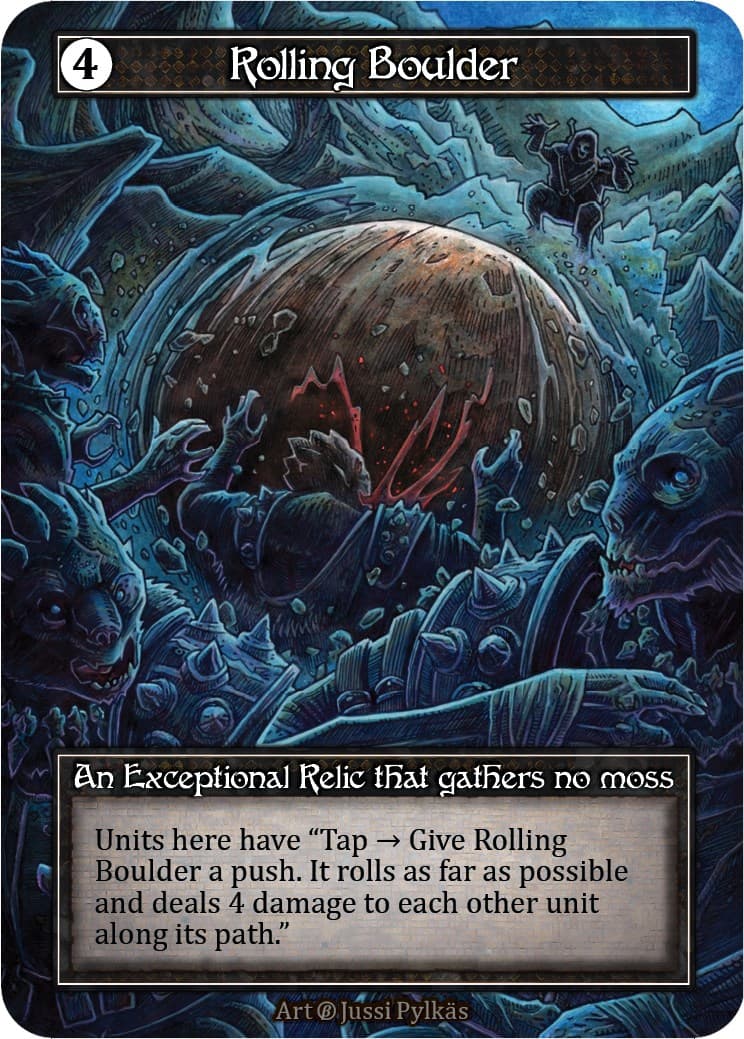 Rolling Boulder (Foil) — Beta card