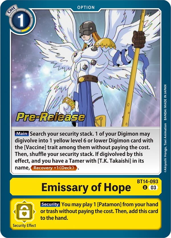 Emissary of Hope — Blast Ace Pre-Release Cards card