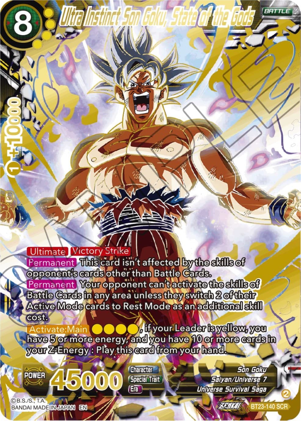 Ultra Instinct Son Goku, State of the Gods — Perfect Combination card