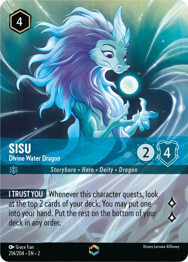 Sisu - Divine Water Dragon (Enchanted) — Rise of the Floodborn card