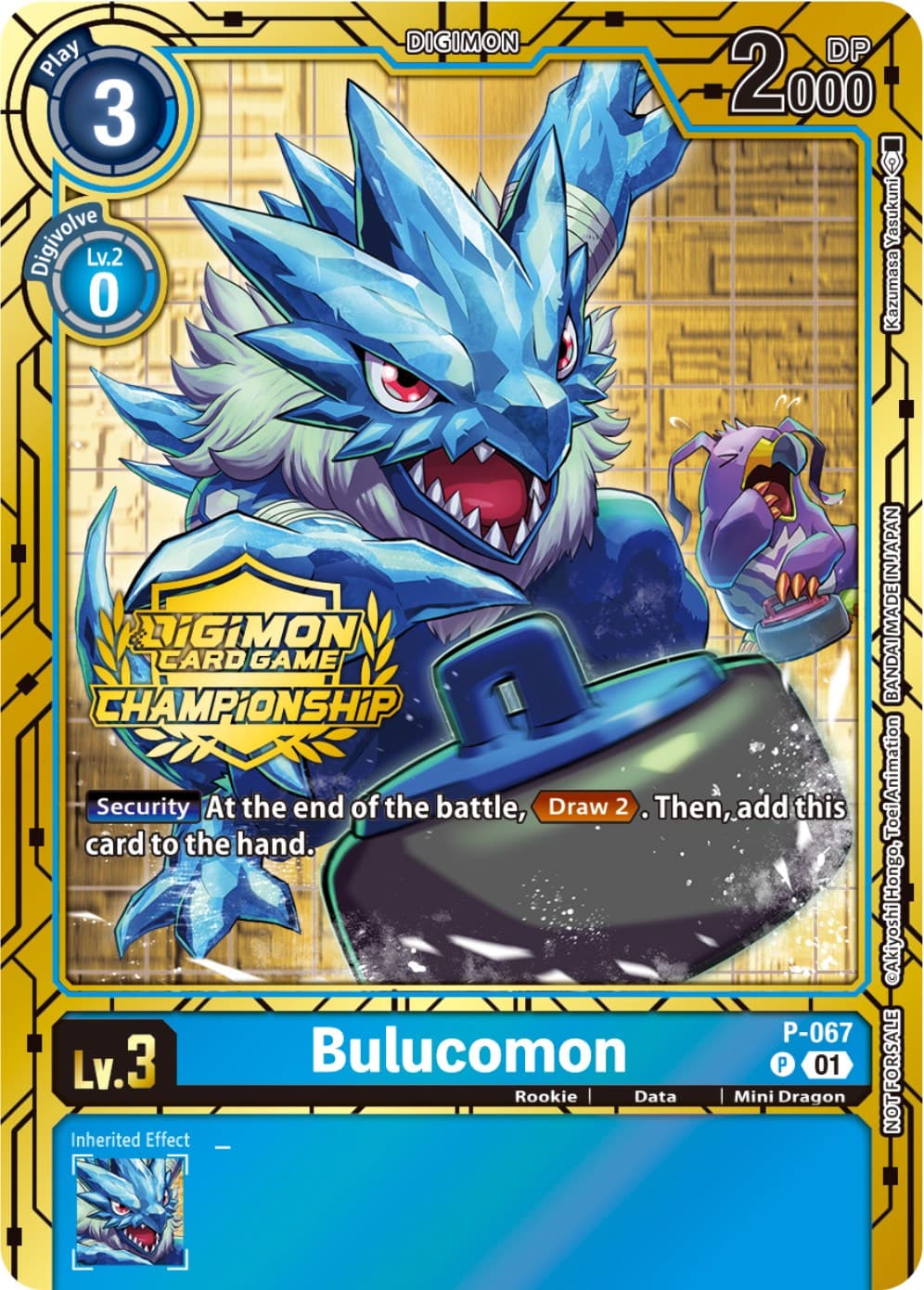 Bulucomon - P-067 (Championship 2023 Gold Card Set) — Digimon Promotion Cards card