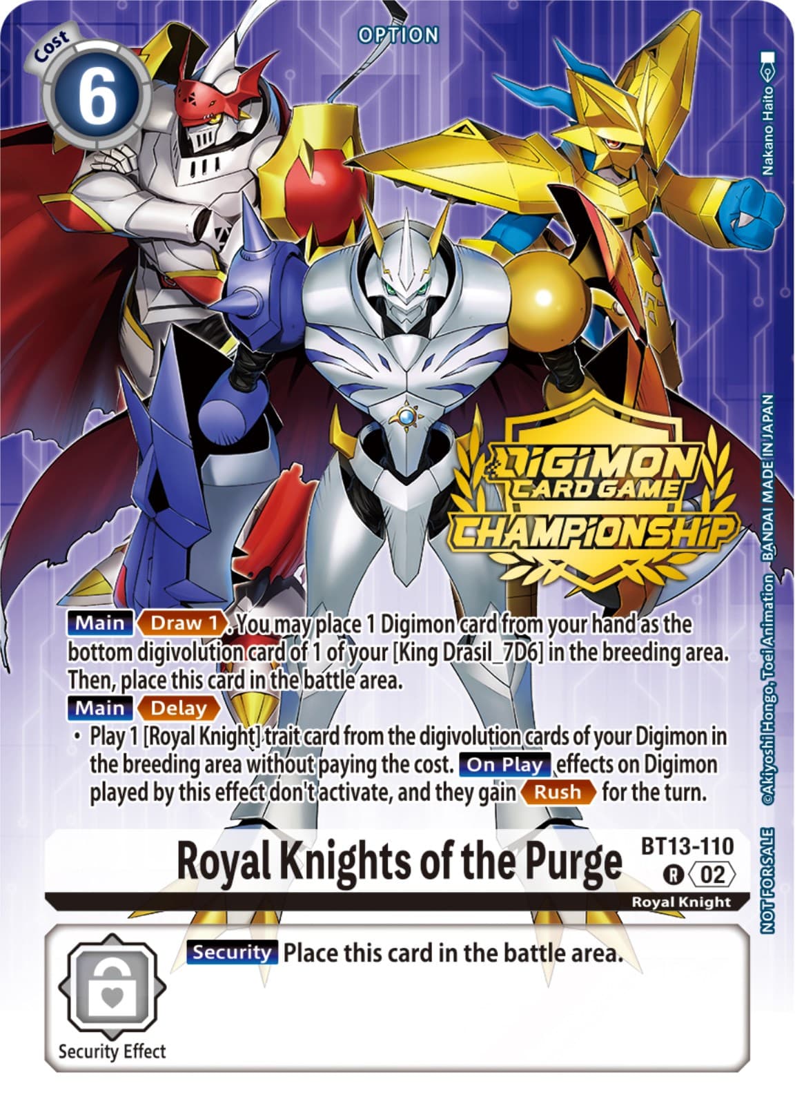 Royal Knights of the Purge (Championship 2023 Tamers Pack) — Versus Royal Knights card