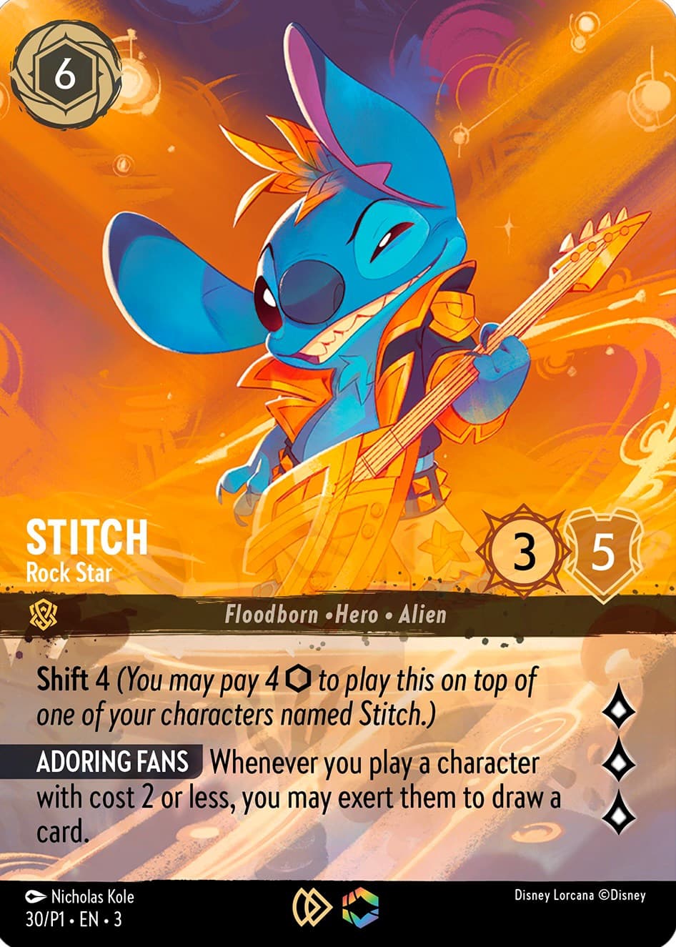 Stitch - Rock Star (Store Championship) — Disney Lorcana Promo Cards card