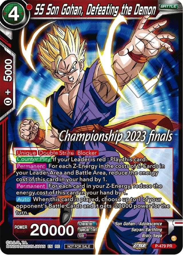 SS Son Gohan, Defeating the Demon (2023 Championship Finals Celebration Pack) — Tournament Promotion Cards card