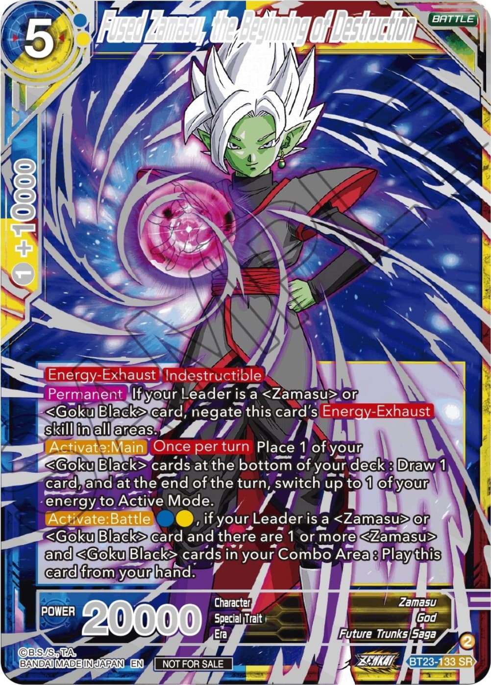 Fused Zamasu, the Beginning of Destruction (Championship 2023 Reward Alternate Art Card Set) (Holo) — Tournament Promotion Cards card
