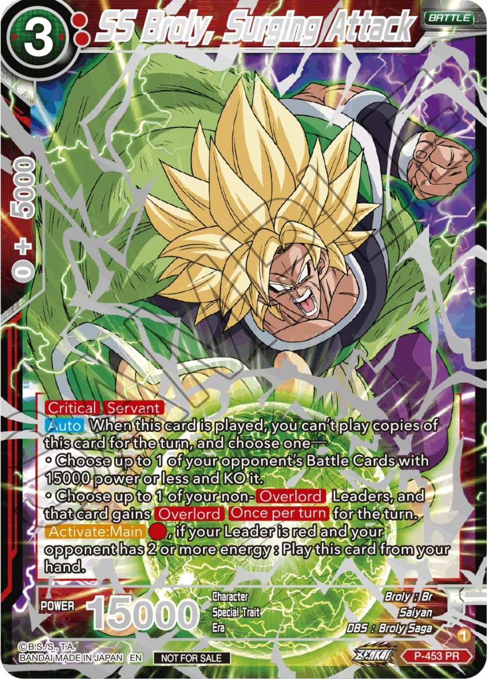 SS Broly, Surging Attack (Championship 2023 Reward Alternate Art Card Set) (Holo) — Tournament Promotion Cards card