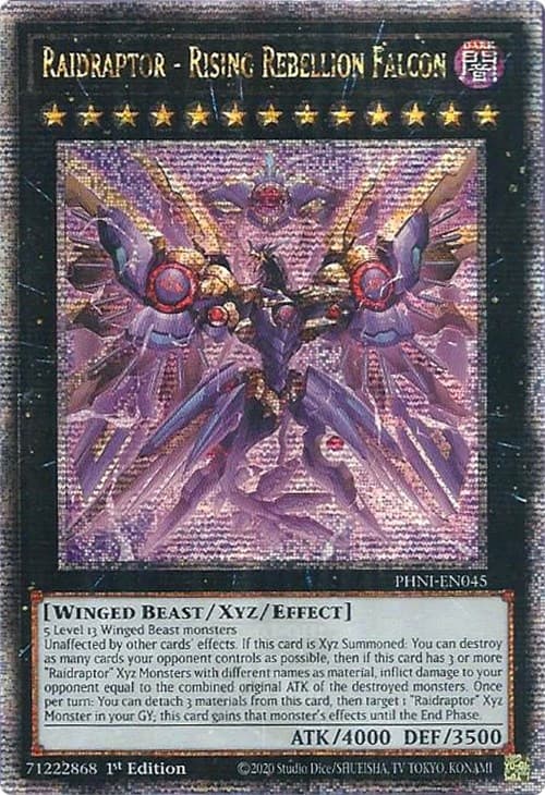 Raidraptor - Rising Rebellion Falcon (Quarter Century Secret Rare) — Phantom Nightmare card
