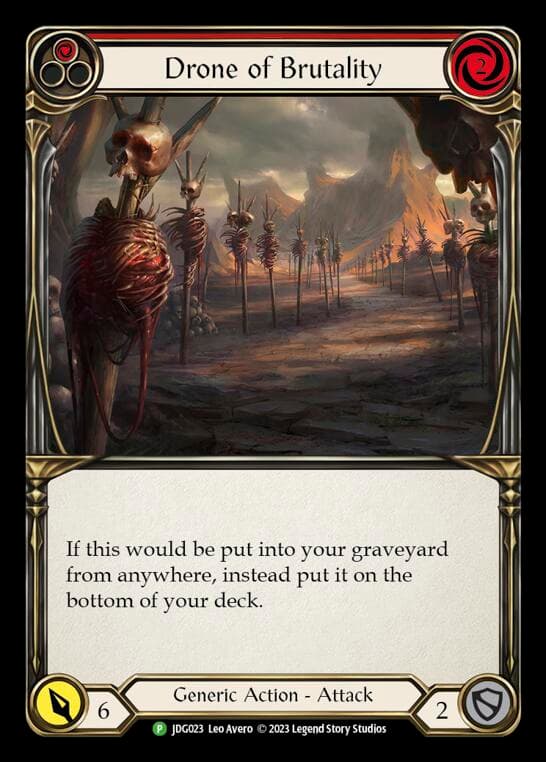 Drone of Brutality (Red) - JDG023 — Flesh and Blood: Promo Cards card