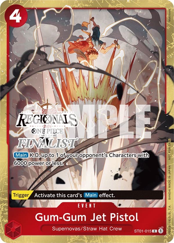 Gum-Gum Jet Pistol (Online Regional 2024) [Finalist] — One Piece Promotion Cards card