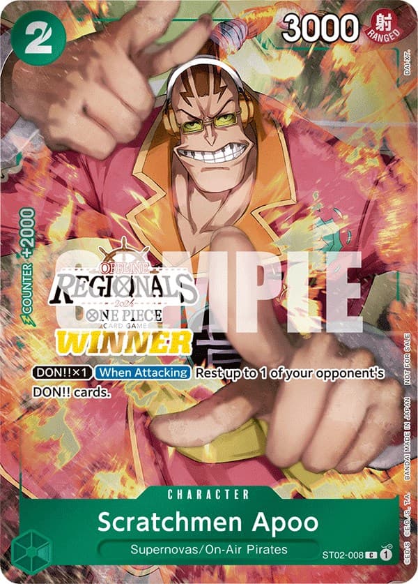 Scratchmen Apoo (Offline Regional 2024) [Winner] — One Piece Promotion Cards card