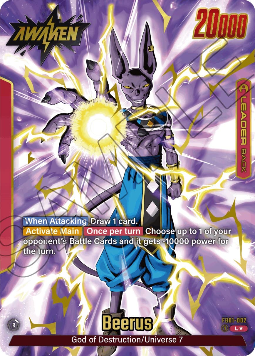 Beerus - FB01-002 (Alternate Art) — Awakened Pulse card