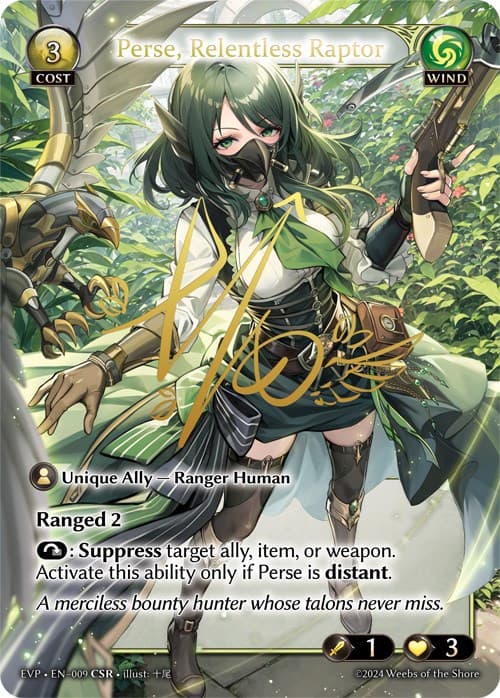 Perse, Relentless Raptor — Alchemical Revolution Event Pack card
