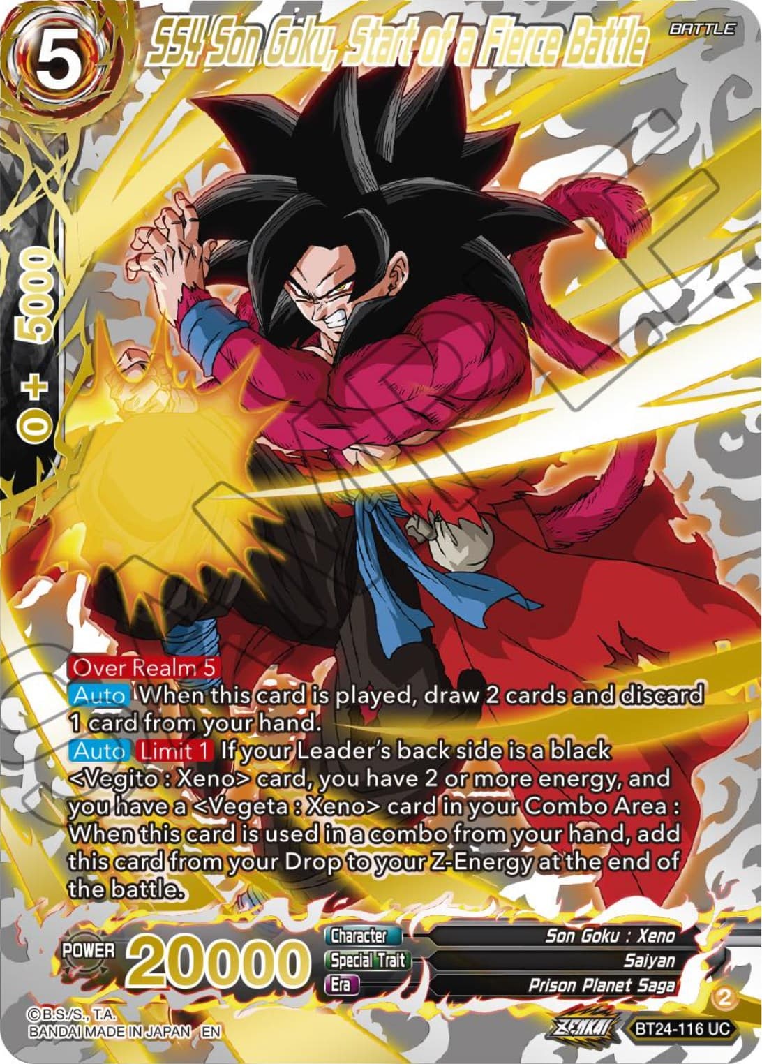 SS4 Son Goku, Start of a Fierce Battle (Collector Booster Gold) — Beyond Generations card