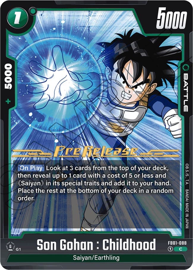 Son Gohan : Childhood - FB01-088 — Awakened Pulse Pre-Release Cards card
