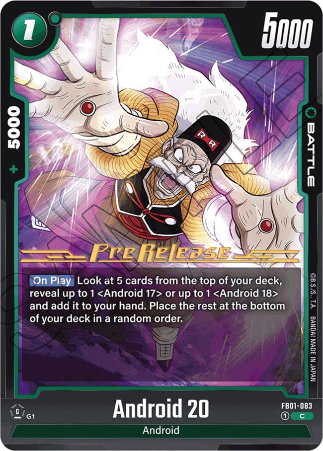 Android 20 - FB01-083 — Awakened Pulse Pre-Release Cards card