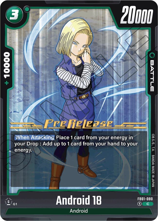 Android 18 - FB01-080 — Awakened Pulse Pre-Release Cards card