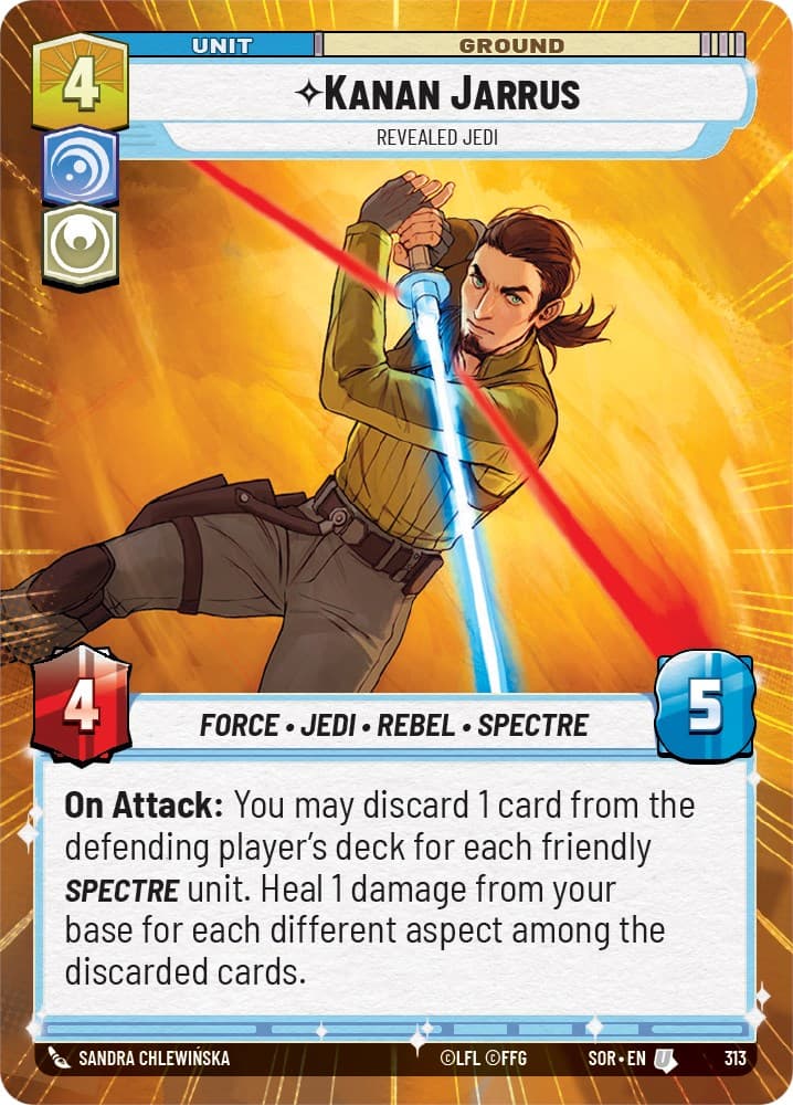 Kanan Jarrus - Revealed Jedi (Hyperspace) — Spark of Rebellion card