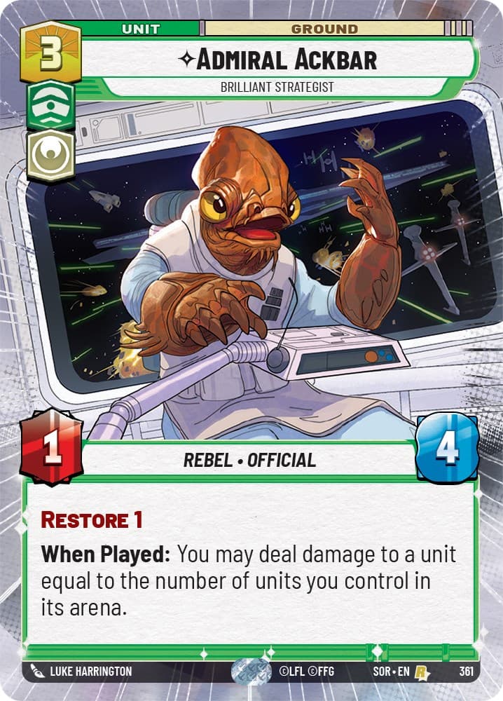 Admiral Ackbar - Brilliant Strategist (Hyperspace) — Spark of Rebellion card