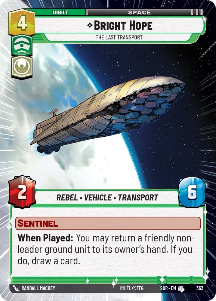 Bright Hope - The Last Transport (Hyperspace) — Spark of Rebellion card