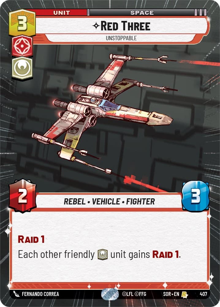 Red Three - Unstoppable (Hyperspace) — Spark of Rebellion card
