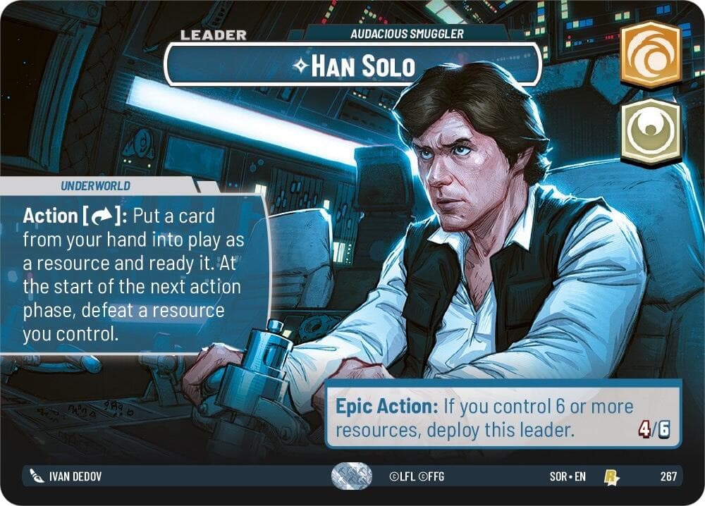 Han Solo - Audacious Smuggler (Showcase) — Spark of Rebellion card