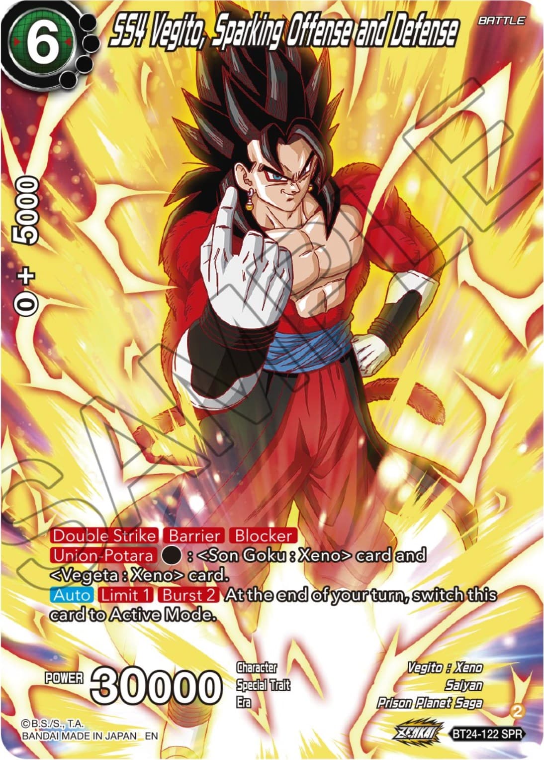 SS4 Vegito, Sparking Offense and Defense (SPR) — Beyond Generations card