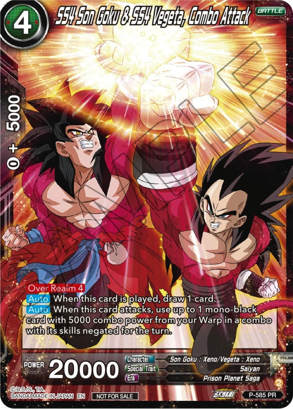 SS4 Son Goku & SS4 Vegeta, Combo Attack (Zenkai Series Tournament Pack Vol.7) — Tournament Promotion Cards card
