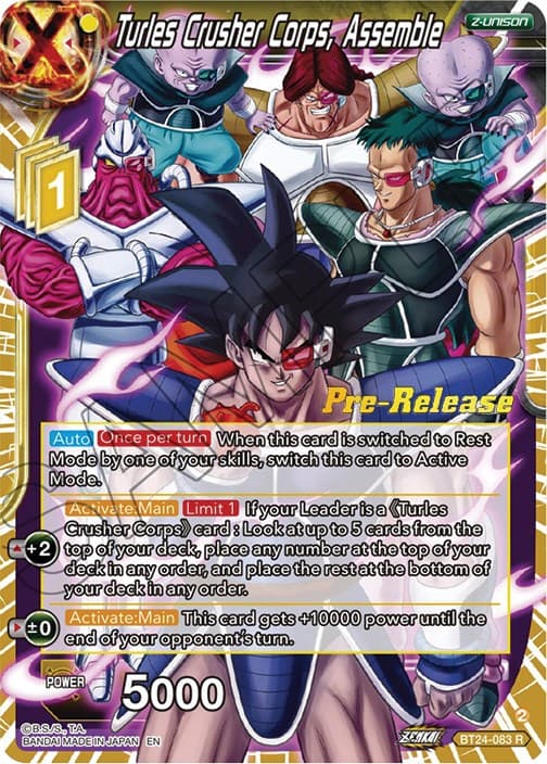 Turles Crusher Corps, Assemble — Beyond Generations Pre-Release Cards card