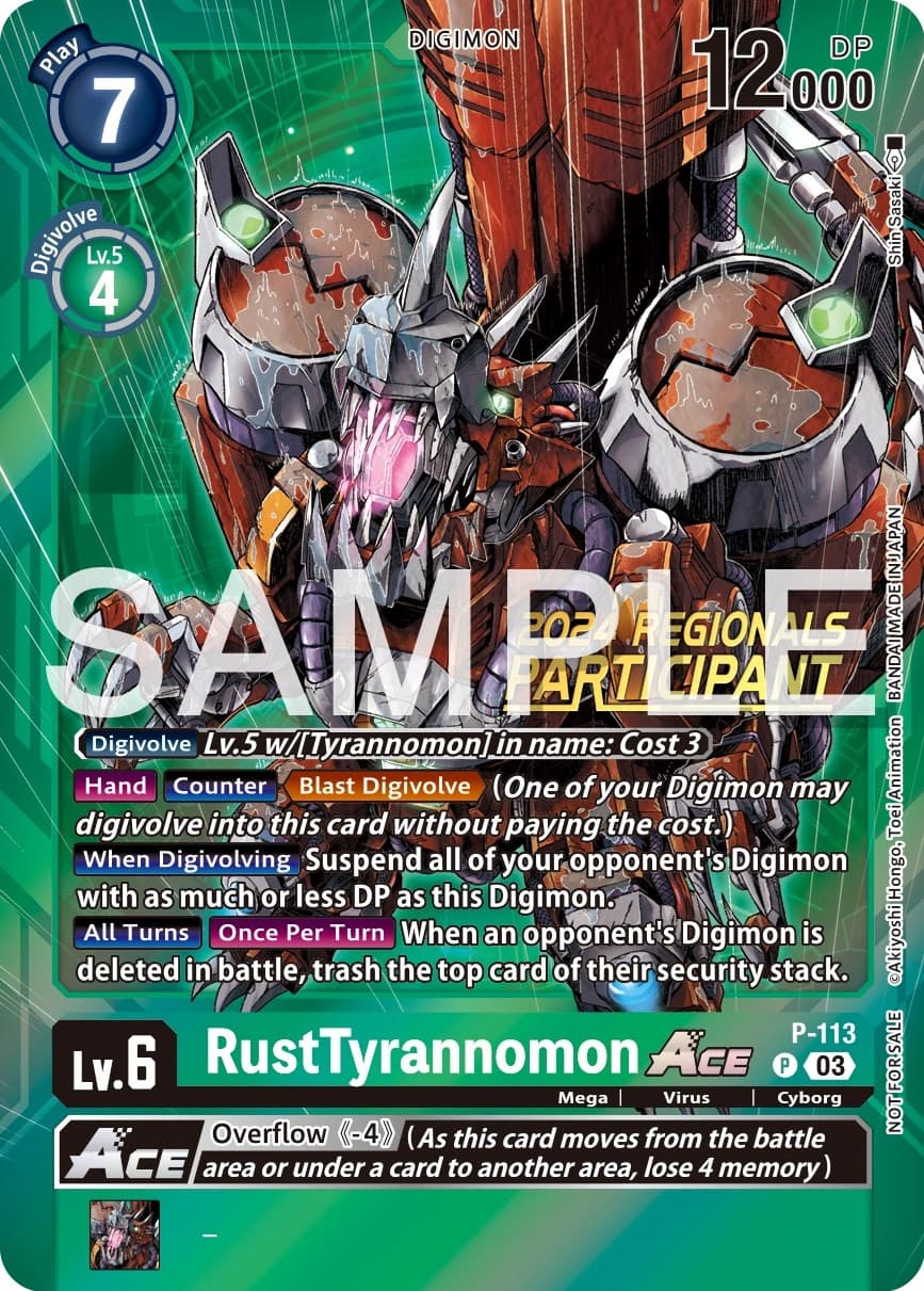 RustTyrannomon ACE - P-113 (2024 Regionals Participant) — Digimon Promotion Cards card