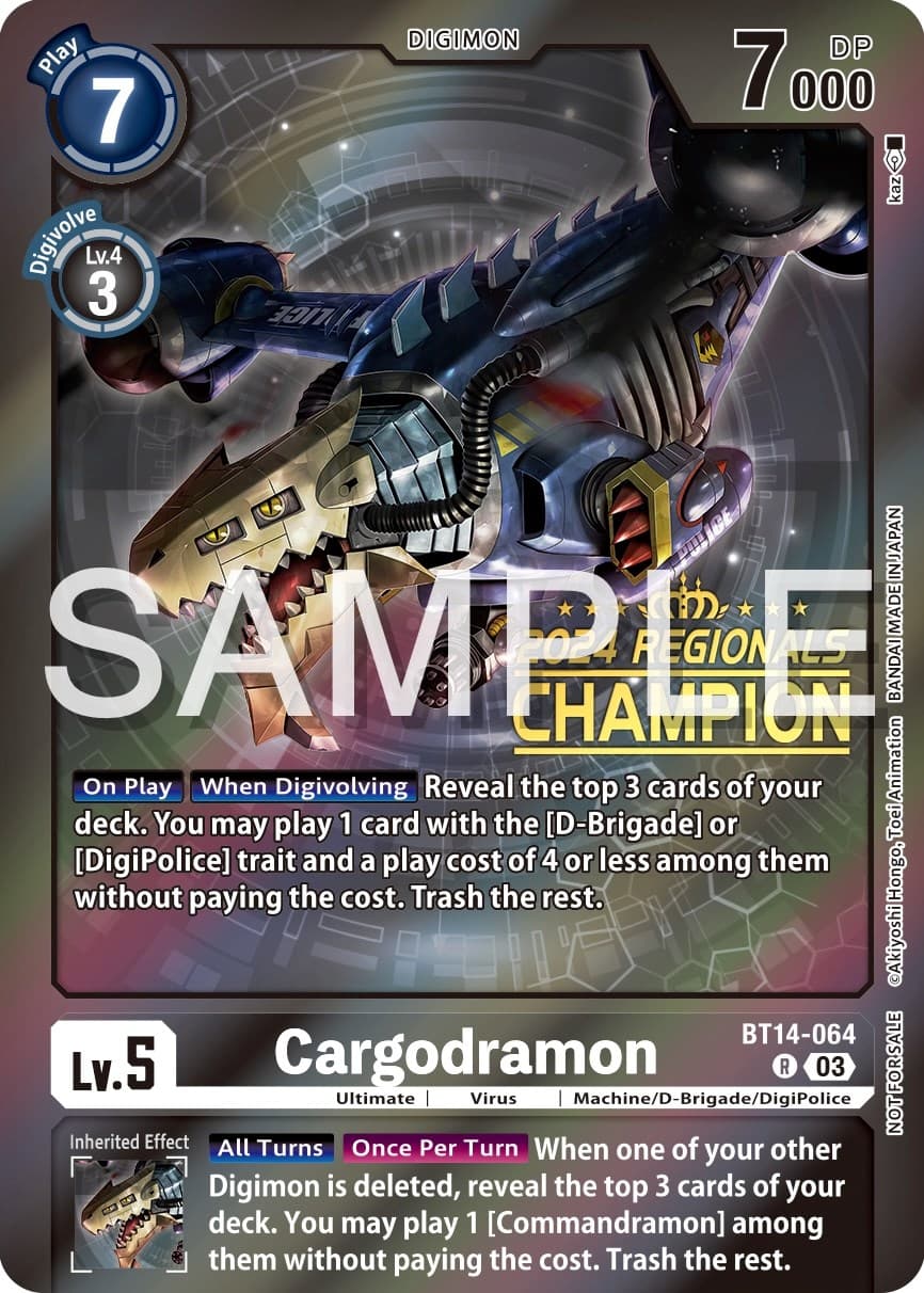 Cargodramon (2024 Regionals Champion) — Blast Ace card