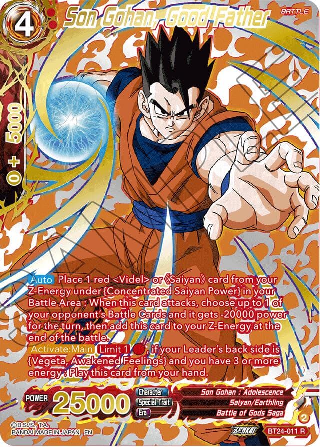 Son Gohan, Good Father (Collector Booster Gold) — Beyond Generations card