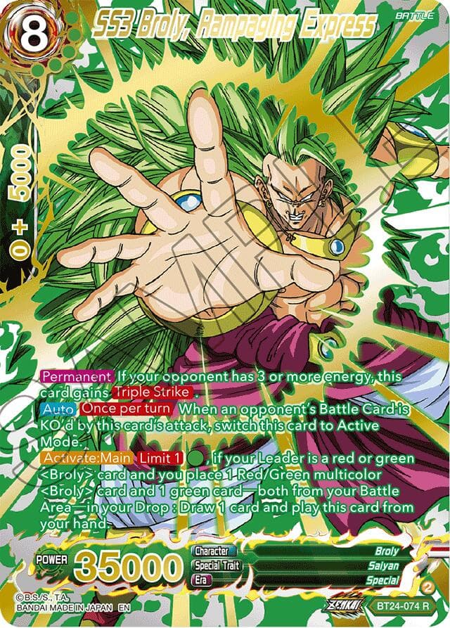 SS3 Broly, Rampaging Express (Collector Booster Gold) — Beyond Generations card