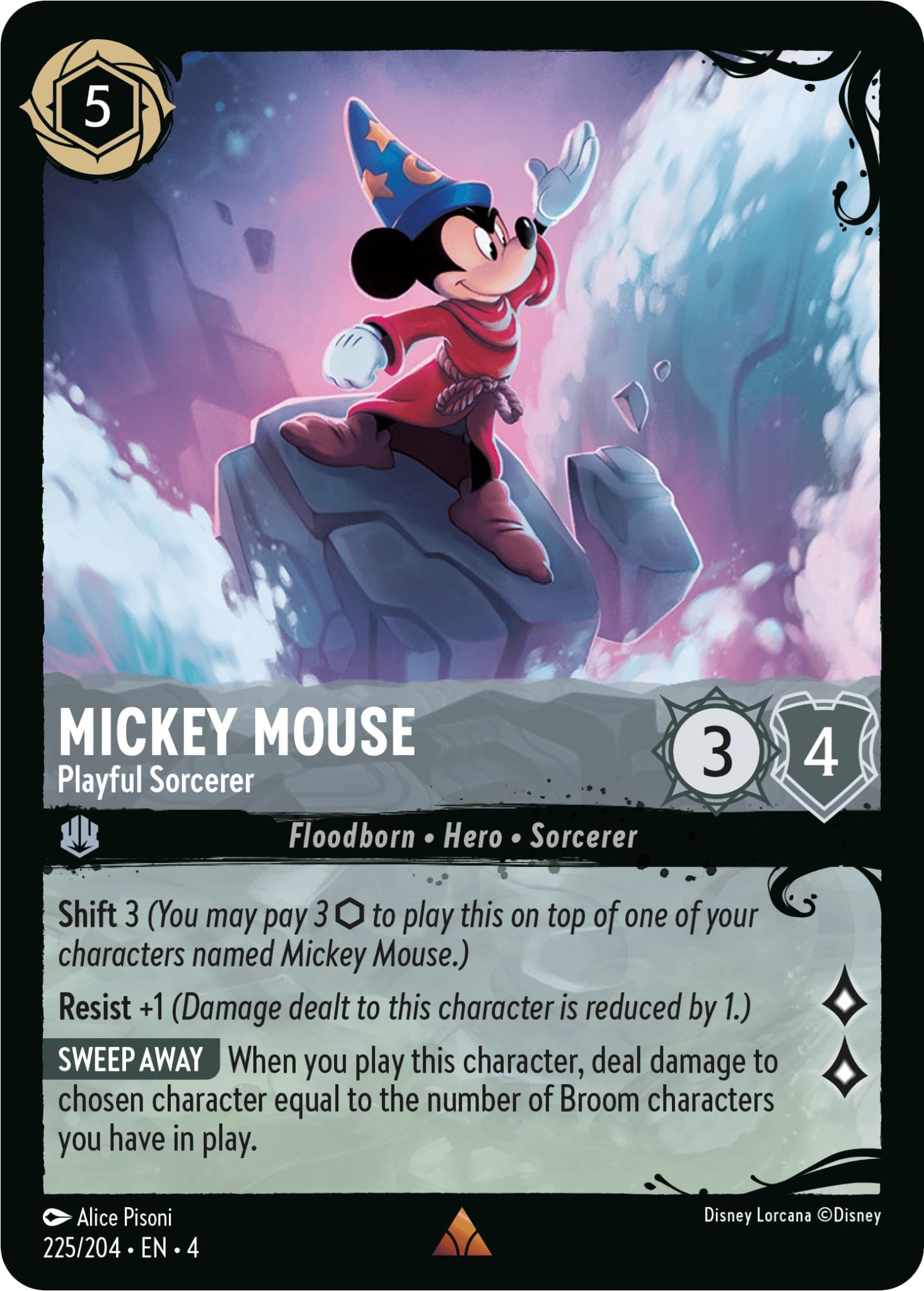 Mickey Mouse - Playful Sorcerer (225/204) — Illumineer's Quest: Deep Trouble card