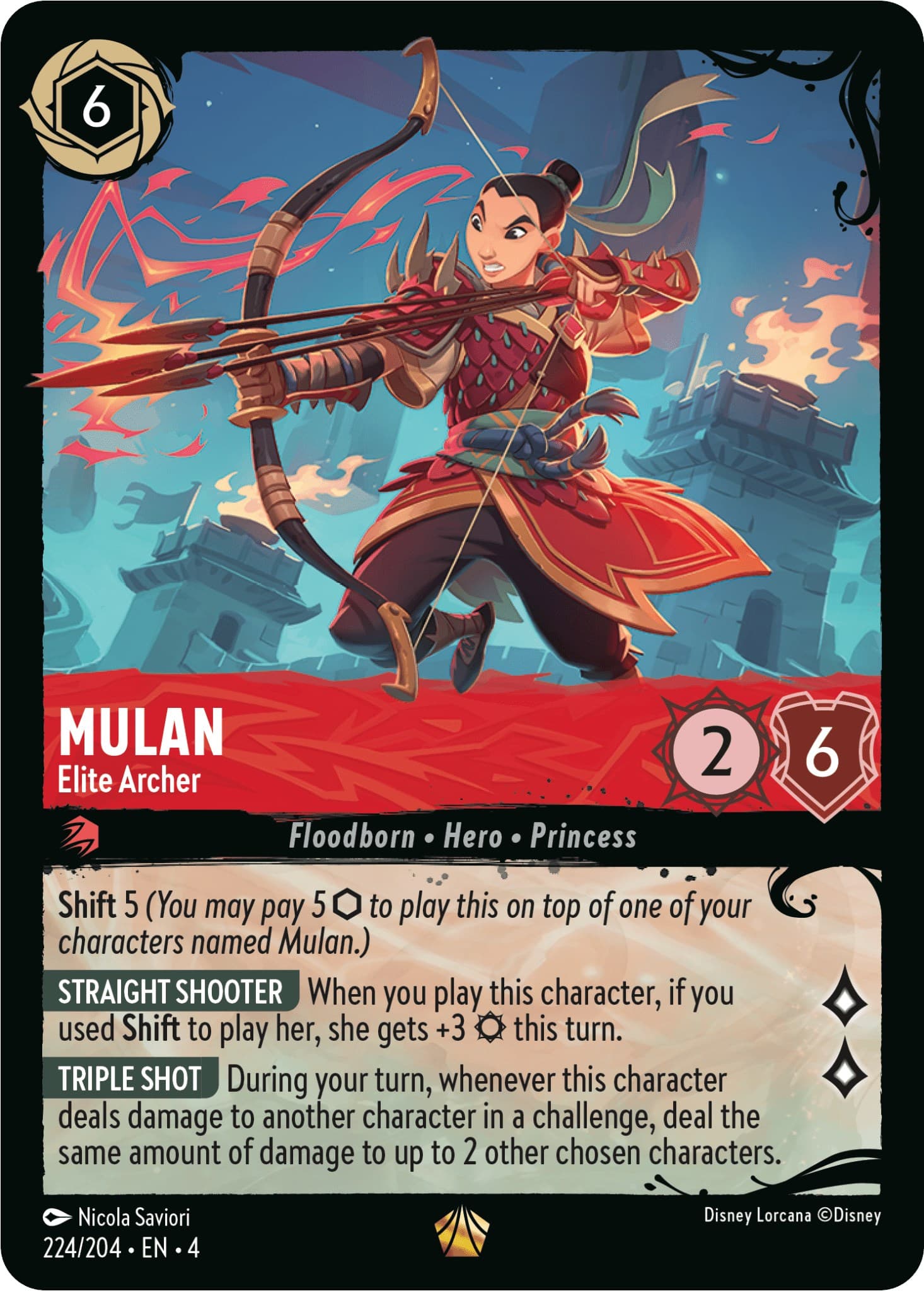 Mulan - Elite Archer (224/204) — Illumineer's Quest: Deep Trouble card