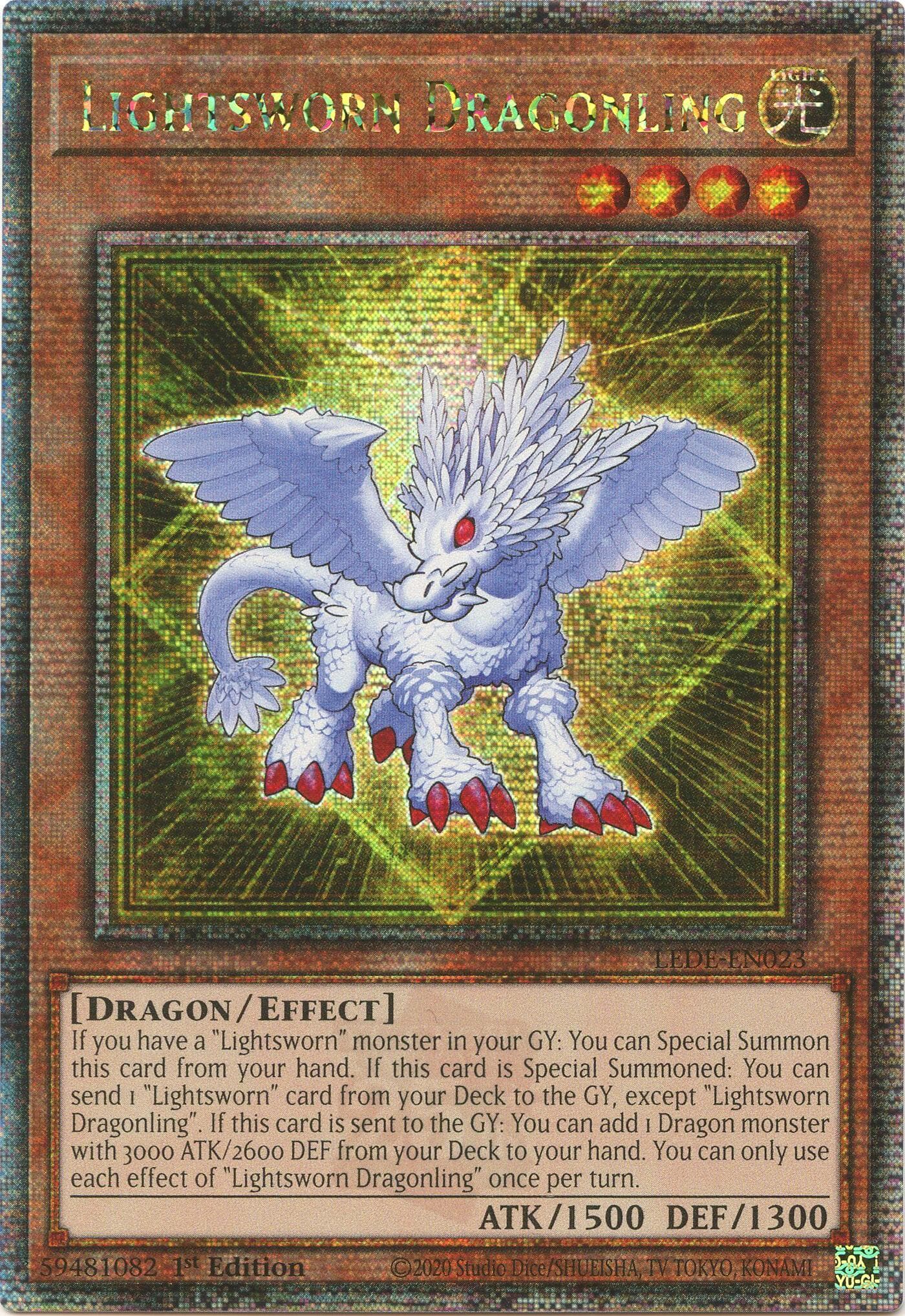 Lightsworn Dragonling (Quarter Century Secret Rare) — Legacy of Destruction card