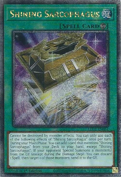 Shining Sarcophagus (Quarter Century Secret Rare) — Legacy of Destruction card