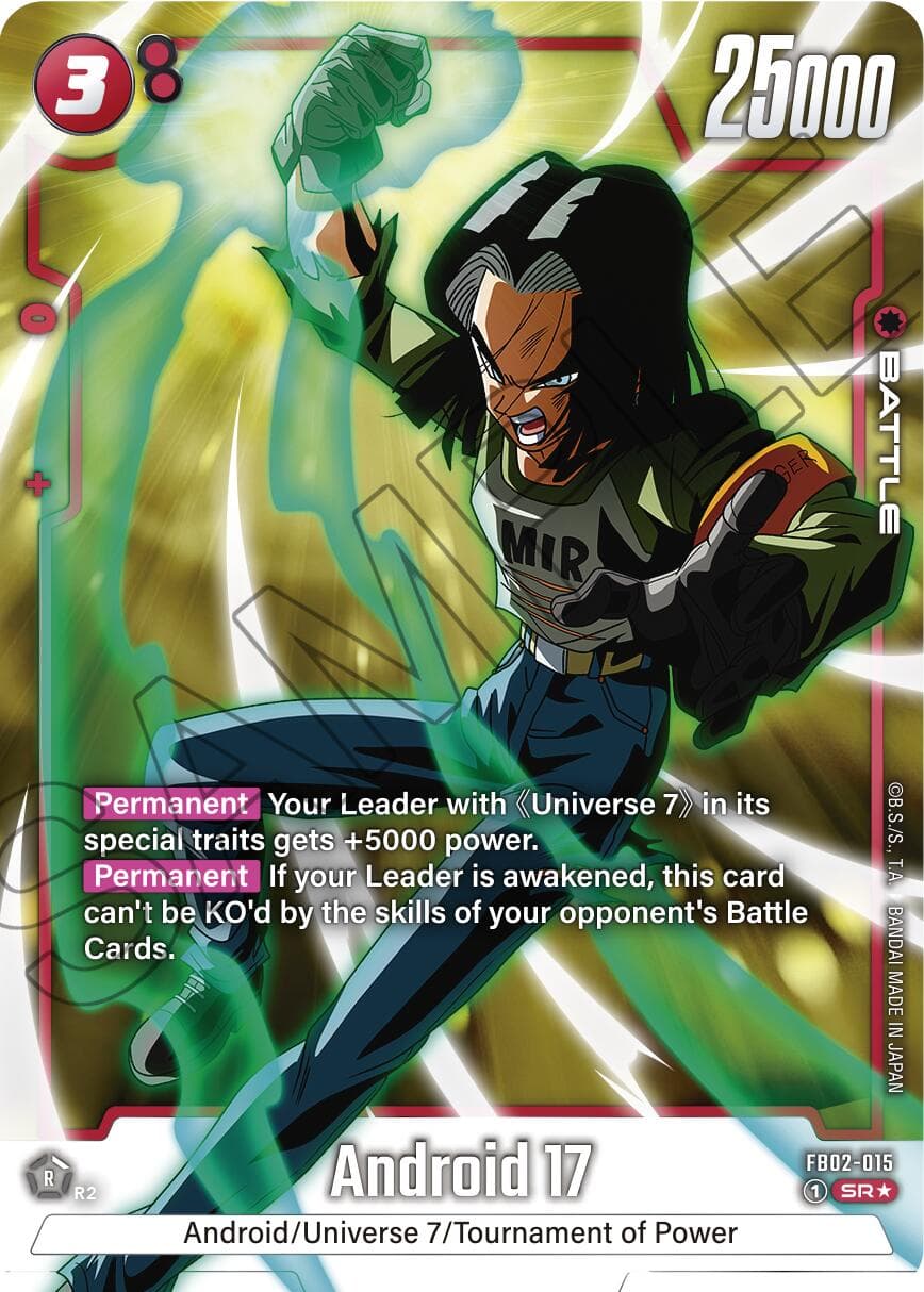 Android 17 - FB02-015 (Alternate Art) — Blazing Aura card