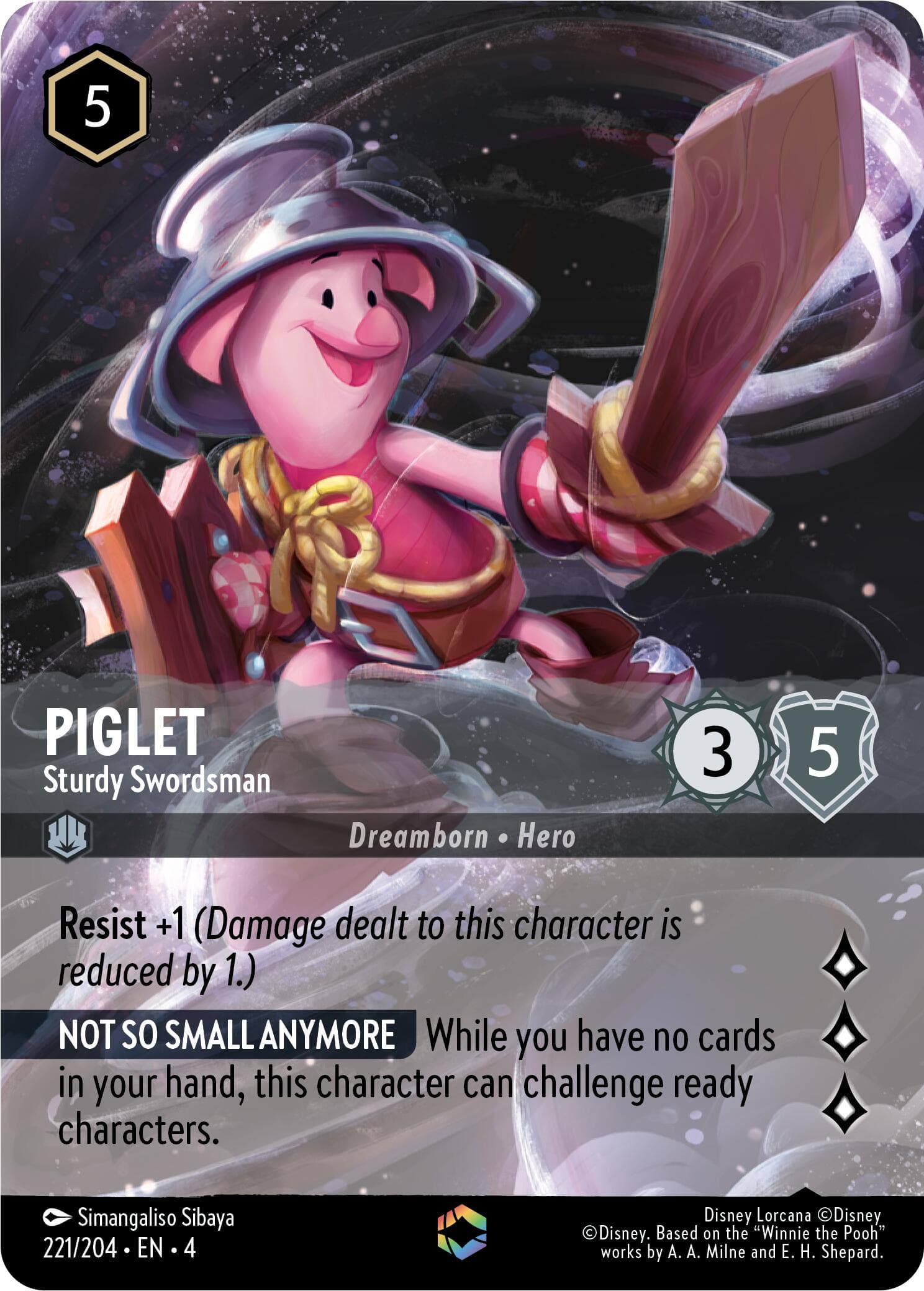 Piglet - Sturdy Swordsman (Enchanted) — Ursula's Return card