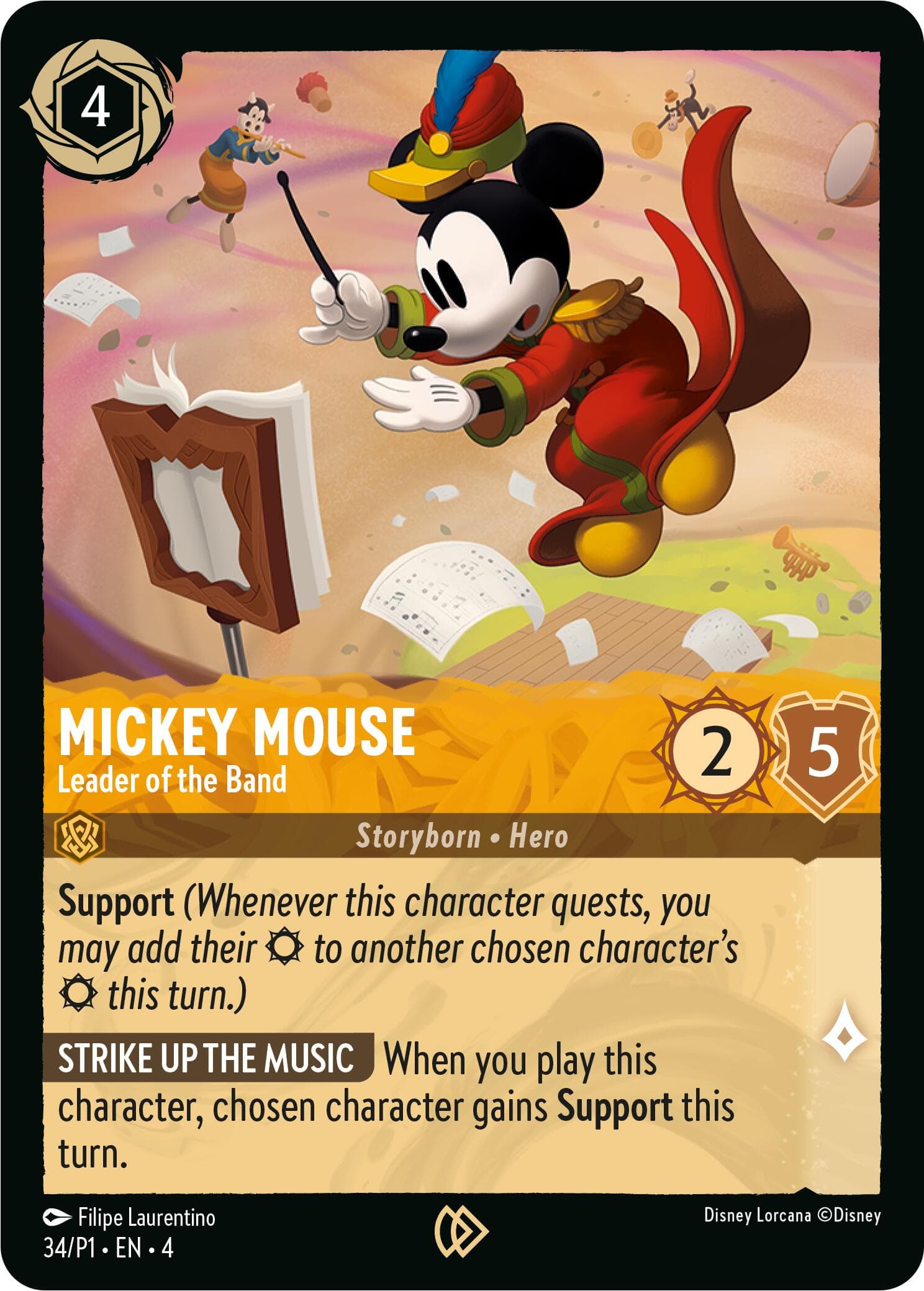 Mickey Mouse - Leader of the Band — Disney Lorcana Promo Cards card